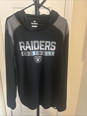 Fanatics Raiders Black and Gray Crewneck Hoodie
